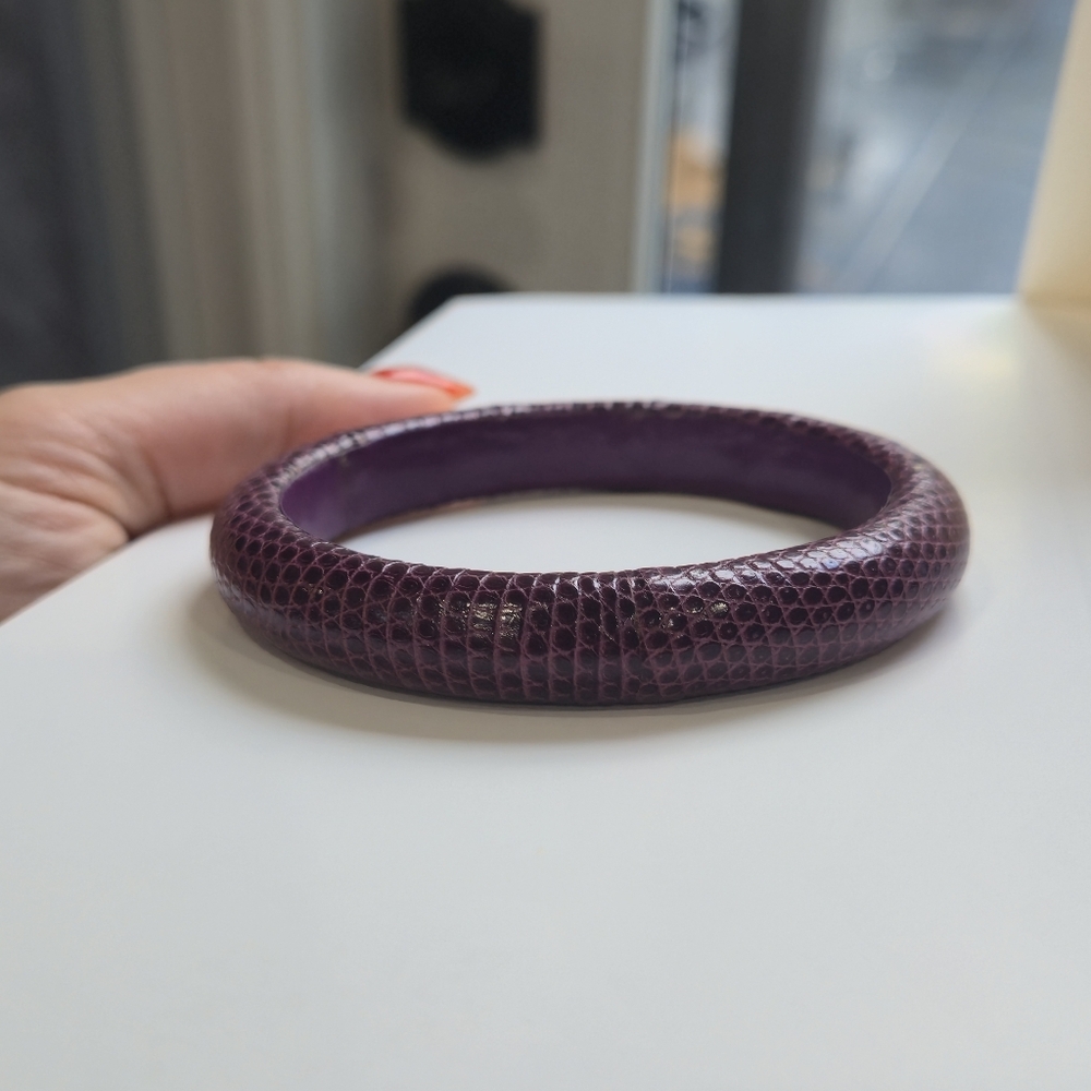 Bottega Vanetta Purple Python Bangle Bracelet - image 1